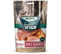 Bogar - Simply Wild - Snack per cani - Cibo per cani - Masticativi a forma di orecchie di maiale - Ideali anche come premietti per il tuo cane