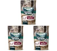 Bogar - Simply Wild - Snack per cani - Cibo per tutte le taglie di cane - Bastoncini per cani a forma di stick - Integratori per animali - Gusto manzo - 10 stick - 110g (Confezione da 3)