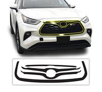 BOGAR TECH DESIGNS Sostituzione della copertura cromata per paraurti anteriore compatibile con Toyota Highlander 2020-2024, nero lucido