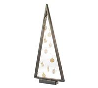BOGATECO Albero di Natale in legno con illuminazione LED 104 cm di altezza | Decorazione in legno inclusa | Decorazioni natalizie | 30 LED |