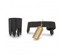 BOGATECO Bordatura per aiuole in legno, 1 recinzione arrotolabile, 10 cm di altezza e 112 cm di lunghezza, recinzione in legno, perfetta come bordo per aiuole o percorsi, colore antracite