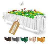 BOGATECO Bordura per aiuola in legno, listelli di legno | Recinzione a rullo alta 30 cm e lunga 200 cm | Recinzione in legno | Recinzione in assi perfetta come bordatura per aiuola o delimitazione di