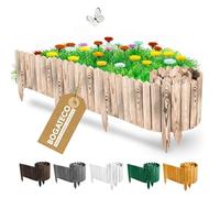 BOGATECO Bordura per aiuola in legno, Rollborder con doghe di legno | Recinzione a rullo alta 40 cm e lunga 200 cm | Recinzione in legno | Recinzione in assi ideale come bordatura per aiuola o