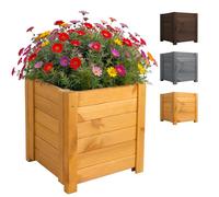 BOGATECO Fioriera per Esterni in Legno | 39 x 39 x 40 cm | Marrone | Perfetto per Giardino Terrazza Balcone | Costruzione e Impregnato Robusta | Arriva Assemblato | con Agro-Tessile