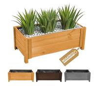 BOGATECO Fioriera per Esterni in Legno | 80 x 38 cm | Marrone | Perfetto per Giardino Terrazza Balcone | Scatola Quadrata | Costruzione e Impregnato Robusta | Arriva Assemblato | con Agro-Tessile