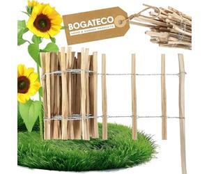 BOGATECO Recinzione Giardino Esterno di Legno | Pannelli 500 cm di Lunghezza e 35 cm di Altezza | Staccionata Distanza tra Le Rotaie 7-8 CM | Perfetto Come Recinzione per Giardini e Laghetti