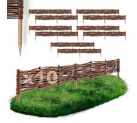 BOGATECO Salice Recinzione di Regno | 100 cm di Lunghezza e 10 cm di Altezza | Perfetto Come Recinzione per Giardini e Laghetti | rangivista per recinzione giardino esterno | 10 Pack