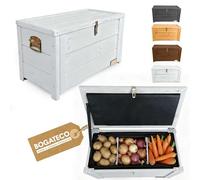 BOGATECO Scatola da giardino in legno con coperchio, contenitore termico, per conservare frutta e verdura, 55 l, scomparti regolabili 79 x 46 x 39 cm