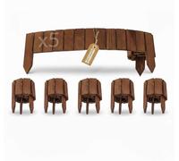 BOGATECO Set di 5 recinti per aiuole in legno, 10 cm di altezza e 112 cm di lunghezza, recinzione in legno, perfetta come bordo per aiuole o percorsi, colore marrone