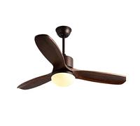 BOGAZY Lampade Ventilatore Ventilatore A Soffitto Luce in Legno Moderno A in Metallo Soggiorno Muto Retro LED Telecomando Soggiorno Soffitto(52in)