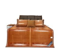 BOGAZY Materasso Tappetino di bambù per Dormire in Estate Raffreddamento per Materasso in Antiscivolo Pieghevole A Doppia Faccia Estivo(1.2x1.95m/3.9x6.4ft)