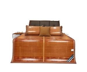 BOGAZY Materasso Tappetino di bambù per Dormire in Estate Raffreddamento per Materasso in Antiscivolo Pieghevole A Doppia Faccia Estivo(1.2x1.95m/3.9x6.4ft)