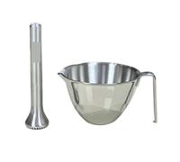 BOGAZY Mortar Pestle Set Pestello for Aglio in Acciaio Inox, Macina Spezie, Frantoio for Alimenti con Manico, Set di Pestelli Mortaio con Pestello