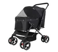 BOGAZY Pets Passeggino Passeggini per Cani da Viaggio Pieghevoli per Animali Domestici con Ruote per Cestello Portaoggetti per Cani di Piccola Taglia E Media Passeggino Gatti Cani(Black)