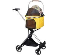 BOGAZY Pets Passeggino Passeggino Pieghevole per Cani E Gatti per Cani di Taglia Media E Piccola Passeggino per Gatti Cestino Portaoggetti Staccabile per Cucciolo Passeggino Gatti Cani(Yellow)