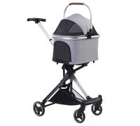 BOGAZY Pets Passeggino Passeggino Pieghevole per Cani E Gatti per Cani di Taglia Media E Piccola Passeggino per Gatti Cestino Portaoggetti Staccabile per Cucciolo Passeggino Gatti Cani(Grey)