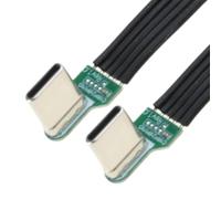 BOGEEL Cavo piatto flessibile in silicone da USB C a USB C angolato per fotocamera telefoni 60 W ricarica rapida trasferimento dati 480 Mbps