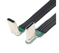 BOGEEL Cavo piatto flessibile in silicone da USB C a USB C angolato per fotocamera telefoni 60 W ricarica rapida trasferimento dati 480 Mbps