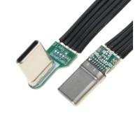 BOGEEL Cavo piatto flessibile in silicone da USB C a USB C angolato per fotocamera telefoni 60 W ricarica rapida trasferimento dati 480 Mbps