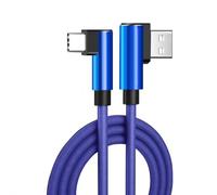BOGEEL Cavo USB a doppio gomito tipo C con tessuto intrecciato, flessibile e ad alta resistenza, per smartphone, confezione da 1