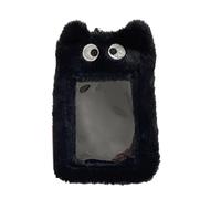BOGEEL Custodia per carta fotografica in morbido peluche con portachiavi, ciondolo a forma di cartone animato, 7,6 cm, porta carte fotografiche, protezione per la scuola