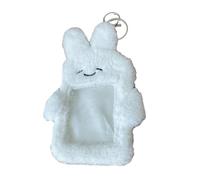 BOGEEL Custodia per carta fotografica in morbido peluche con portachiavi, ciondolo a forma di cartone animato, 7,6 cm, porta carte fotografiche, protezione per la scuola