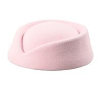 BOGEEL Tinta unita Femminile Assistente di Volo Cappello Dolce Business Uniforme Live Show Donne Cappelli Air Cosplay, Rosa, M（56/58 cm）