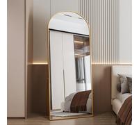Bogen - Specchio da parete per tutto il corpo, 180 x 80 cm, con supporto, grande, per camera da letto, soggiorno (oro, 180 x 80 cm)