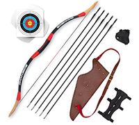 Bogenkönig Set Arco e Freccia per Bambini Legno con Faretra - Forza di Trazione di 30lb (13kg) - Arco Sportivo per una Mira Precisa - Durevole e Sicuro per uso Interno - Ideale per i Giovani Arcieri