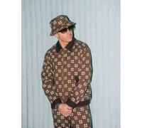 Bogey Boys Taglie Sm Marrone Big Quadri Cerniera Intera Colletto Bomber Giubbino