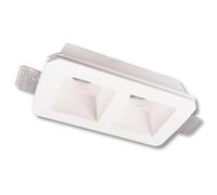 Boggia Faretto moderno classico incasso scomparsa gesso doppio quadrato per cartongesso pitturabile 106 - perfetta integrazione controsoffitto