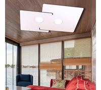 BOGGIA TOP LIGHT Plafoniera Led Linea Echo 1161/2 due punti luce moderna elegante piatta metallo verniciato bianco parete soffitto - lampadine Led GX53 comprese (Luce Naturale 4000 K)