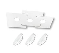 Boggia TOP LIGHT Plafoniera Led Linea Echo 1161/3 tre punti luce moderna elegante piatta metallo verniciato bianco parete soffitto - lampadine Led GX53 comprese (Luce Naturale 4000 K)
