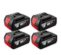 BOGJFC 18V 10Ah Li-Ion Compatibile Con Bosch Ricaricabile Sostitutiva BAT609 BAT618 BAT619 1/2/3/4PCS Con Caricabatterie Leggera 550G 18650 Compatto(4PCS)