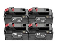 BOGJFC 20V 5Ah Pacco Batteria 18650 Li-Ion Compatibile for Parkside 20V Team Strumenti PAP 20 A1 PAP 20 B3 Scocca PA6+TPE Monitoraggio Attivo Celle Indicatore LED 3 Colori(4pcs)