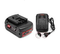 BOGJFC Batteria Li Ion 18V 12Ah Compatibile Con Bosch Pacco Di Ricambio Per BAT609 BAT618 BAT620 Per Trapani Seghe E Utensili Da Giardino Formato Prismatico Rosso Nero(1PCS Battery Charger)