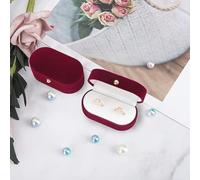 Bogoro Scatola dell'Anellol in Velluto, Double Ring Jewelry Box, Cofanetto per Anello Proposta Matrimonio, per Proposta, Fidanzamento, Matrimonio, Compleanno Regalo