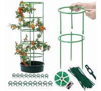 Bogoro Supporti per Piante Rampicanti set di 4 Pezzi con Clip per Piante 18 Pezzi, 20 Metri Rotoli Cavi 1 Pezzo, Fasce per cavi 12 pezzi, Gabbie Pomodori e Supporti per Piante Per Cetrioli Floreali