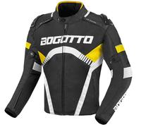 Bogotto Boomerang Giacca tessile moto impermeabile, nero/giallo, Taglia L