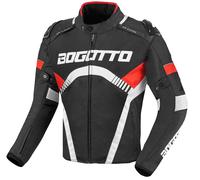 Bogotto Boomerang Giacca tessile moto impermeabile, nero/rosso, Taglia S