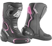 Bogotto Carta Race Stivali da moto da donna traforati, nero-bianco-rosa, taglia 39 per donne
