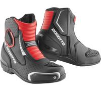 Bogotto Cartagena Stivali da moto traforati, nero/bianco/rosso, Taglia 41