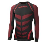 Bogotto Cool+ Camicia funzionale a mando lunga, nero/rosso, Taglia XS/S