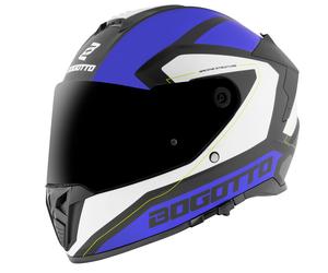 Bogotto FF122 BGT Casco, bianco-turchese-blu, taglia M per maschi