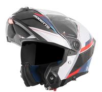 Bogotto FF404 Ezion Casco apribile, nero opaco/bianco/rosso/blu, Taglia 2XL