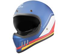 Bogotto FF980 EX-R Caferacer Casco da Croce, bianco-rosso-blu, taglia XS per maschi