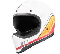 Bogotto FF980 EX-R Caferacer Casco da Croce, bianco-rosso-giallo, taglia S per donne