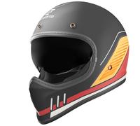 Bogotto FF980 EX-R Caferacer Casco da Croce, nero-rosso-giallo, taglia XS per maschi