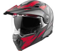 Bogotto FG-102 Safari Casco da enduro in fibra di vetro, nero-grigio-rosso, taglia XL per maschi