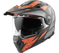 Bogotto FG-102 Safari Casco da enduro in fibra di vetro, nero-grigio-arancione, taglia 2XL per maschi